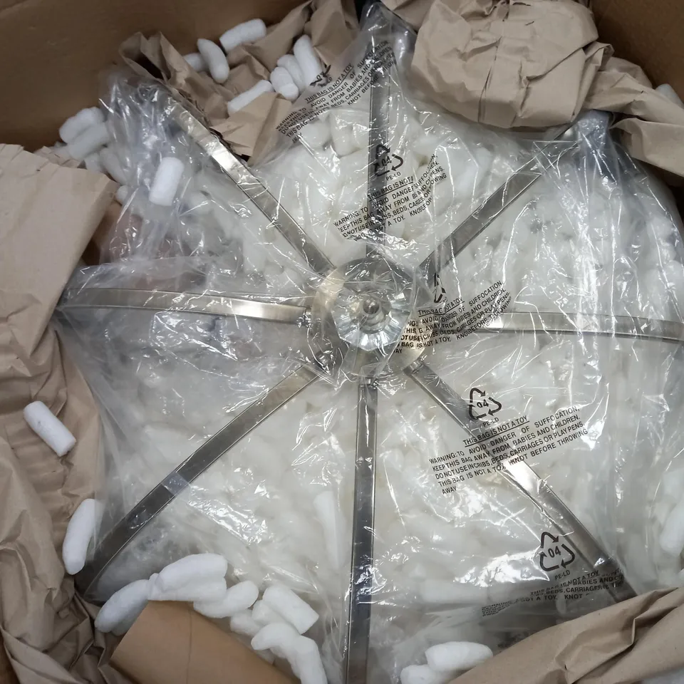 BOXED MILO LIGHTING 8 LIGHT CEILING CANDLE STYLE CHANDELIER ANTIQUE BRASS