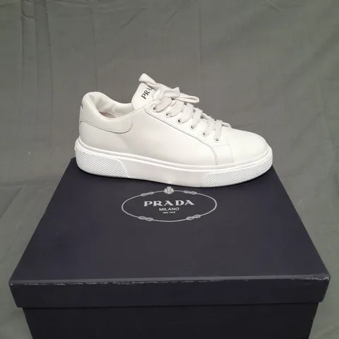 BOXED PAIR OF PRADA MILANO IN WHITE SIZE EU 39