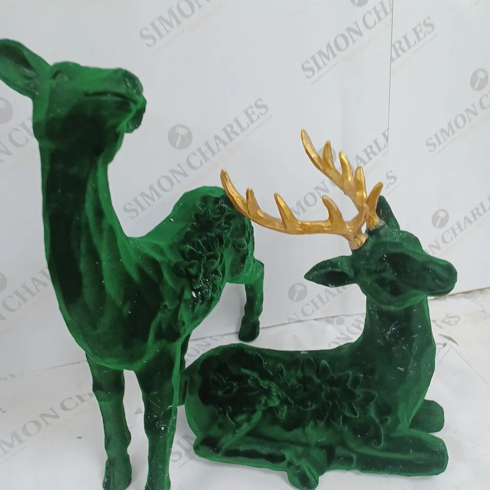 ALISON CORK SET OF 2 VELVET HENRY STAGS