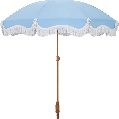 BOXED HERA'S PALACE 7FT HEAVY DUTY BEACH UMBRELLA WITH SAND ANCHOR - BLUE (1 BOX)