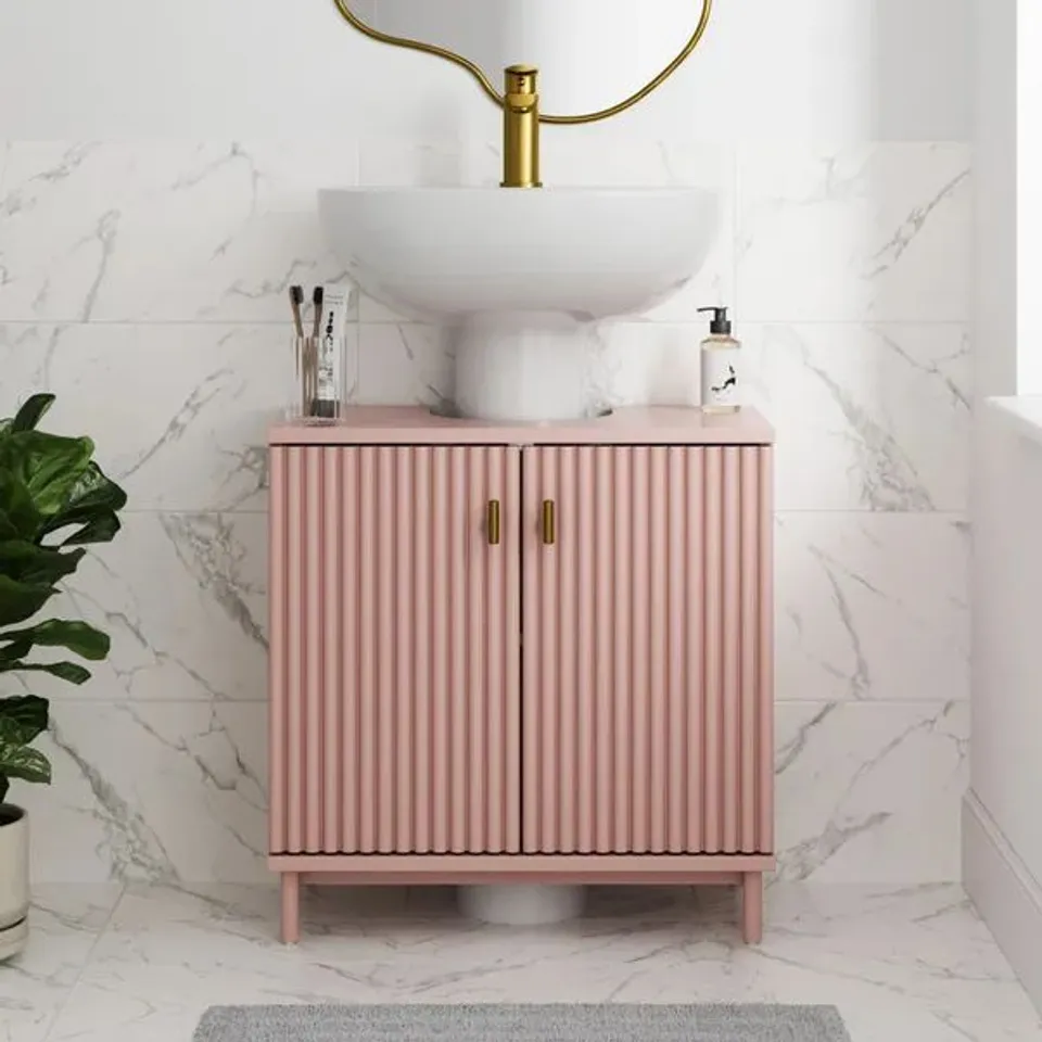 BOXED ELSIE UNDER SINK UNIT - BLUSH PINK (1 BOX)