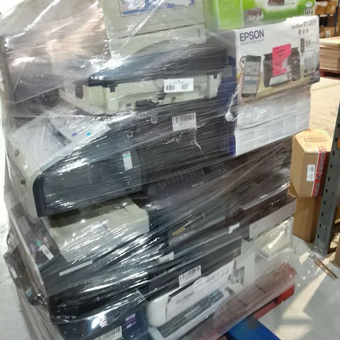 PALLET OF APPROXIMATELY 35 ASSORTED ESPON WF-3620 PRINTERS , HP PRINTERS AND BROTHER FAX 1360 , ETC - COLLECTION ONLY