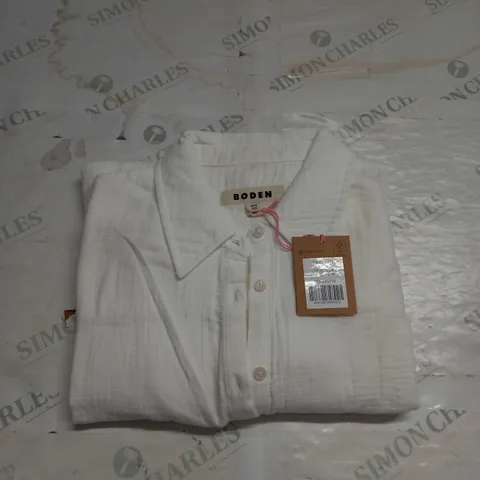 WOMENS BOWDEN WHITE OVER SHIRT - SIZE 12