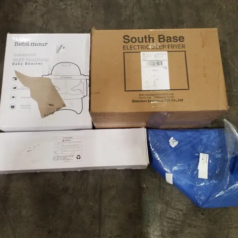 PALLET OF ASSORTED PRODUCTS INCLUDING ELECTRIC DEEP FRYER, GEL COOLING MAT, MULTI-FUNCTIONAL BABY BOOSTER, SHOWER MIXER