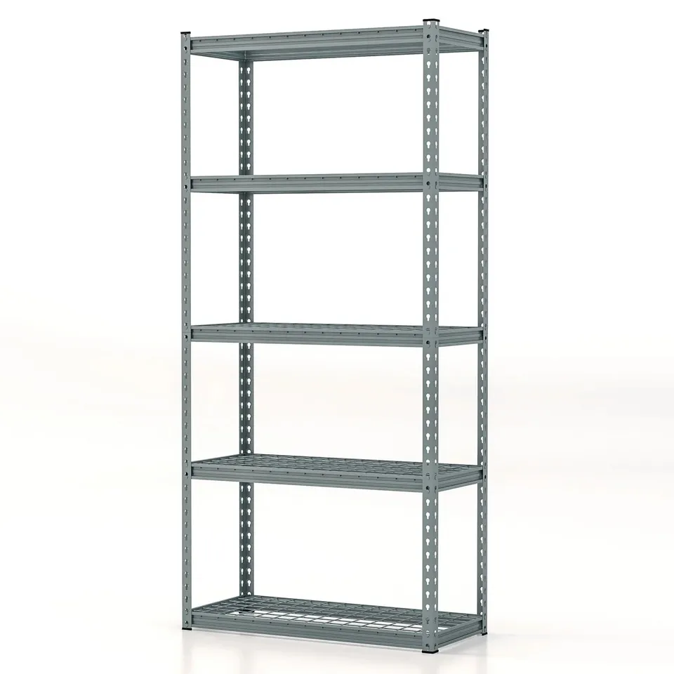 BOXED GIANTEX 5-TIER STORAGE SHELVES, 35.5" X 15.5" X 72" UTILITY RACK SHELF - GREY