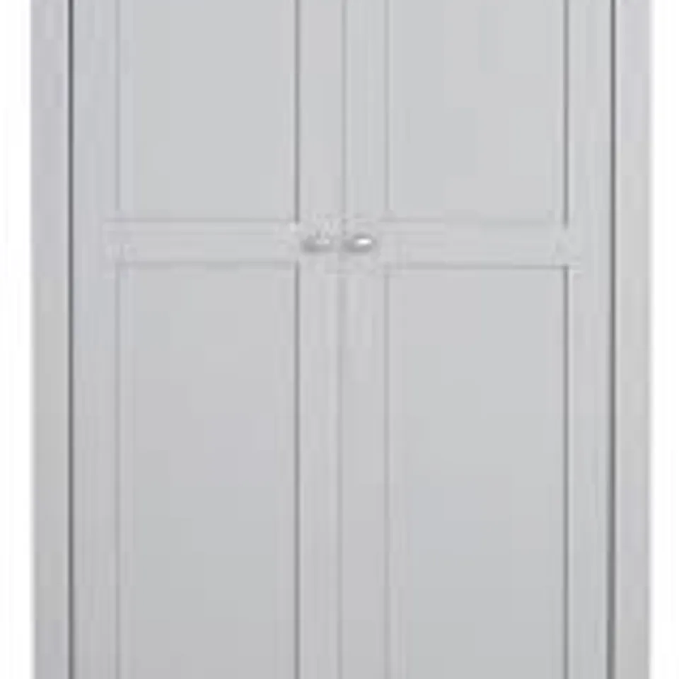 BOXED GRADE 1 HANNA 2-DOOR 1-DRAWER WARDROBE - GREY/OAK TOP (2 BOXES)