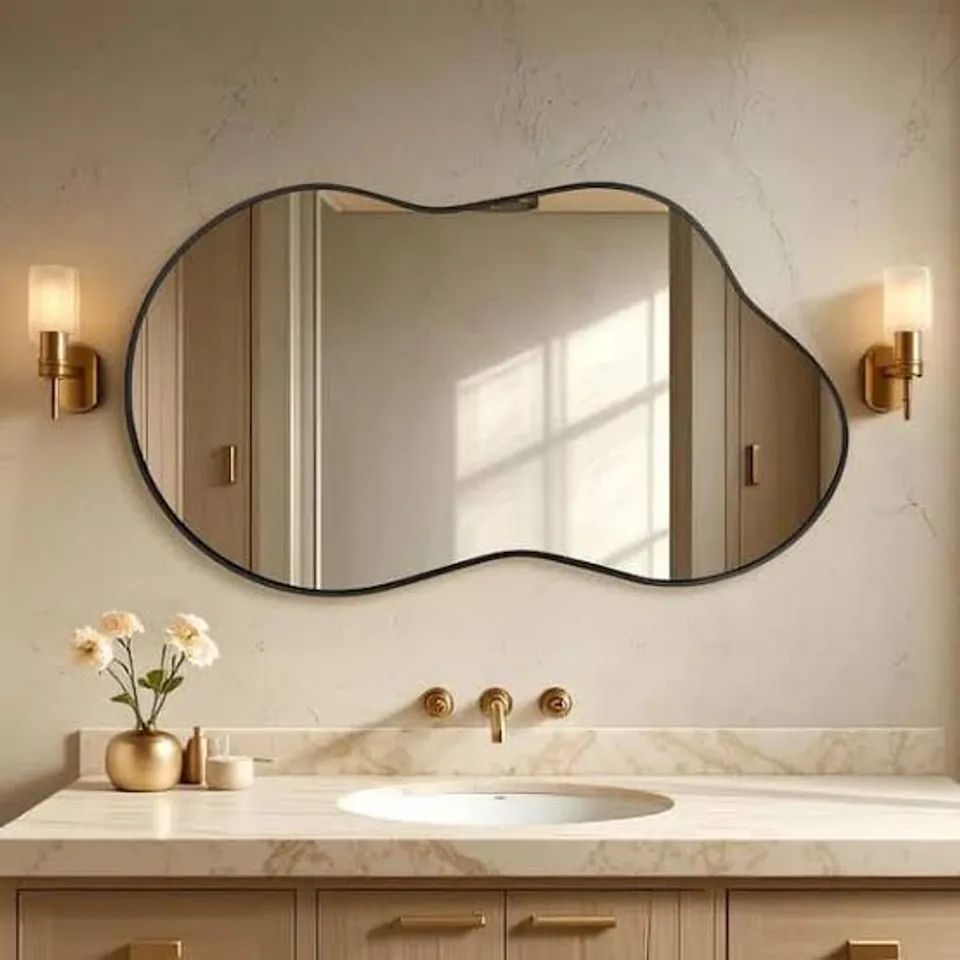 BOXED CLOUDY MIRROR - BLACK