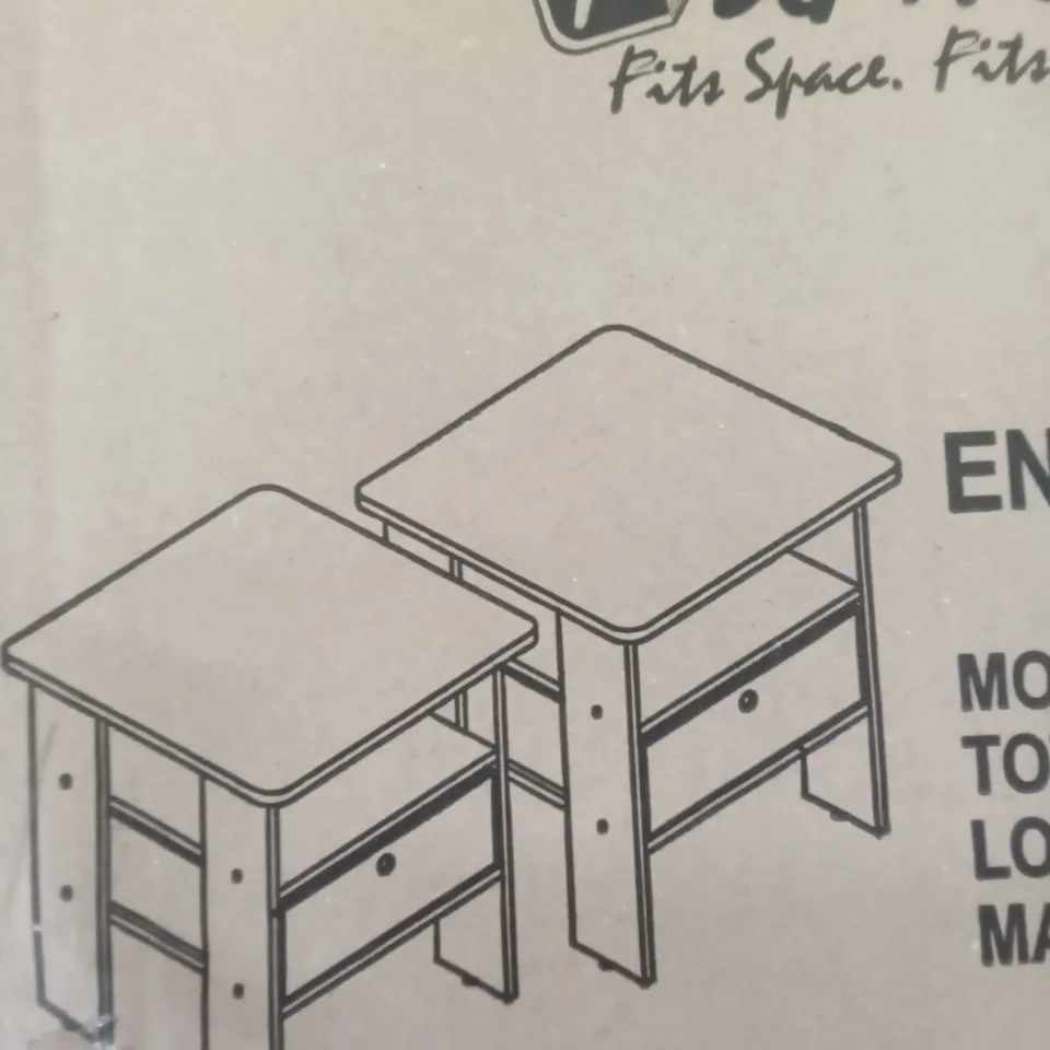 BOXED FURINNO 2 ENDTABLES - BIRCH
