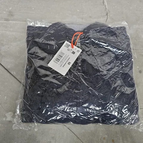 BAGGED SUPERDRY WOOL BLEND HALF ZIP JUMPER IN NAVY - MEDIUM