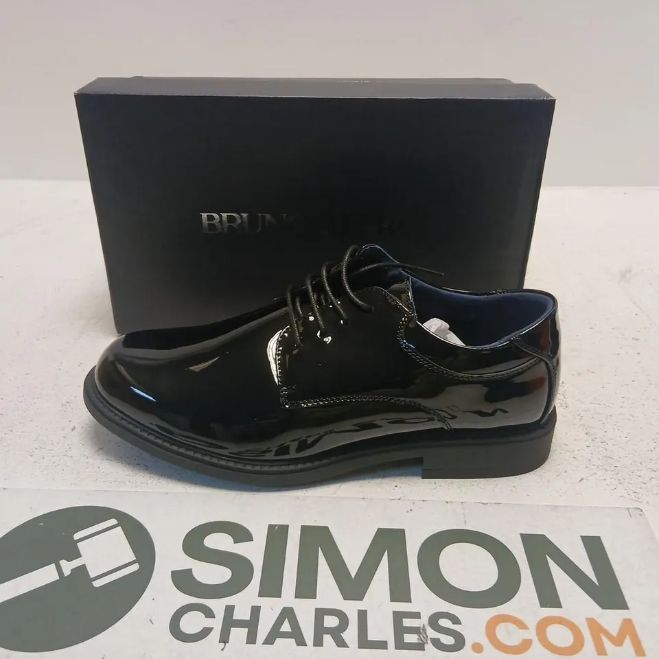 BRUNO MARC BLACK PATENT LEATHER SHOES – UK 9 (US 10W)