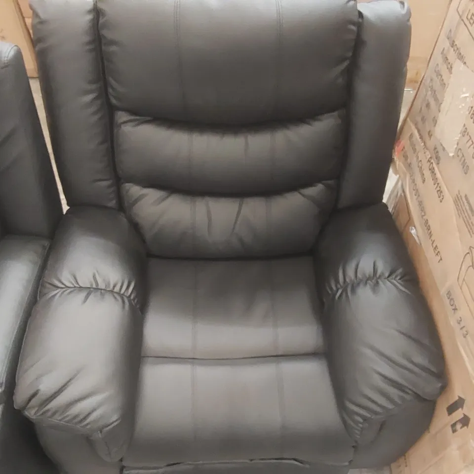 QUALITY DESIGNER FAUX LEATHER UPHOLSTERED ELECTRIC RECLINER ARMCHAIR