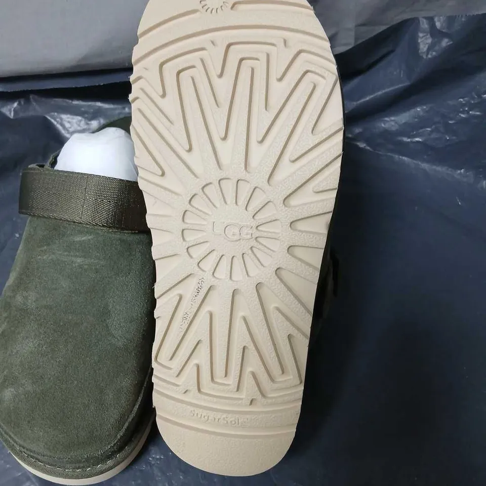 UGG SUEDE SLIP-ON SHOES – OLIVE GREEN SIZE 6
