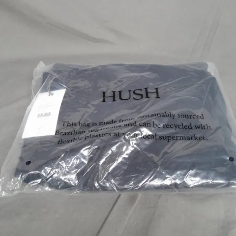 BAGGED HUSH ELIZ SLIM WOOL BLEND CHECK TROUSERS IN NAVY SIZE 10S