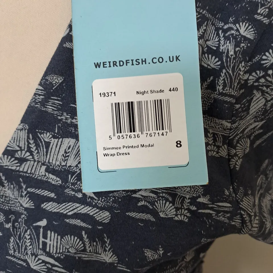WEIRD FISH SIMMEE PRINTED MODAL WRAP DRESS - 8
