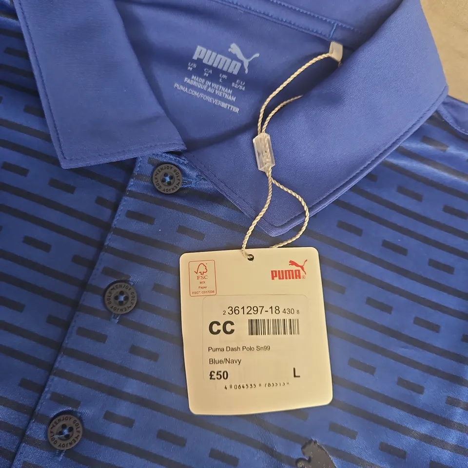 PUMA DASH POLO IN NAVY - LARGE
