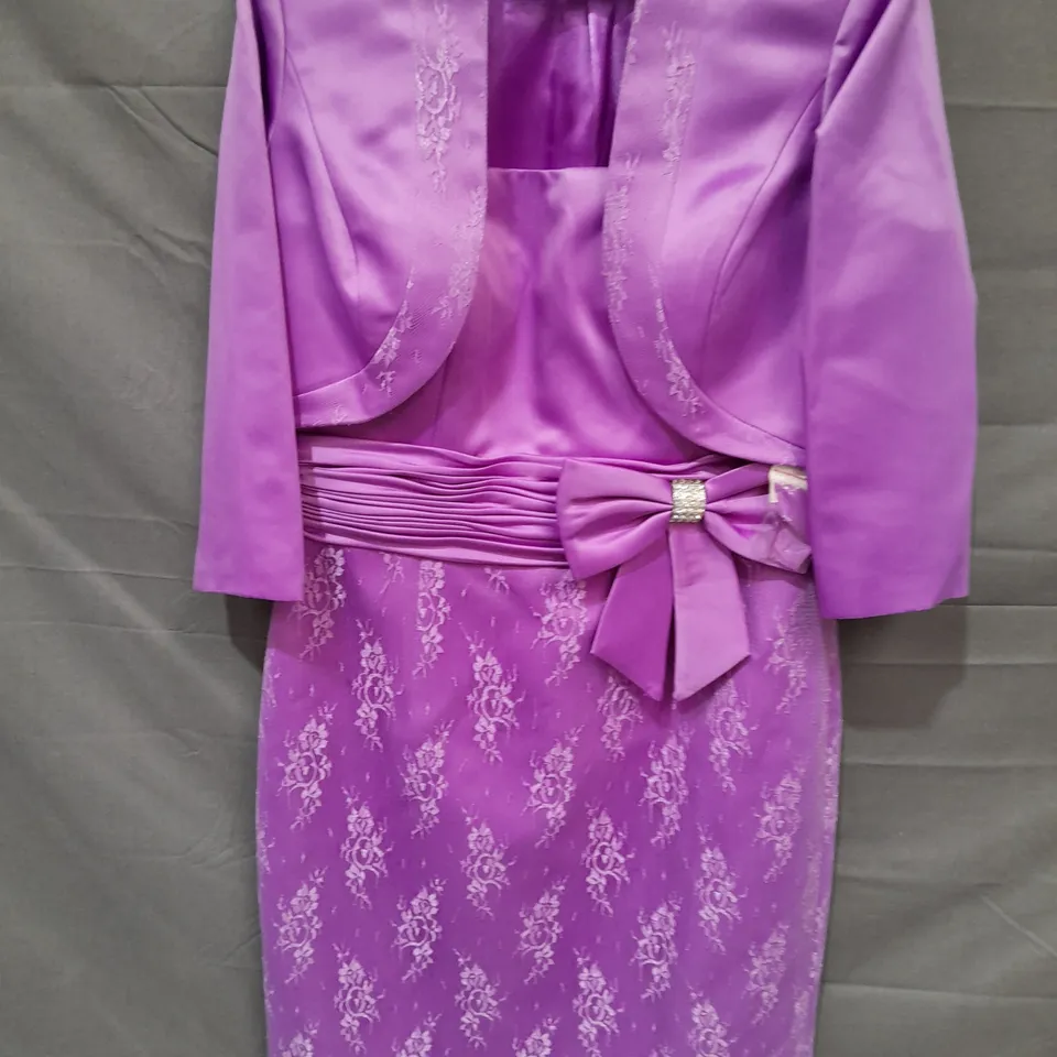 RENATA PURPLE DRESS AND JACKET SET IN PURPLE - 42