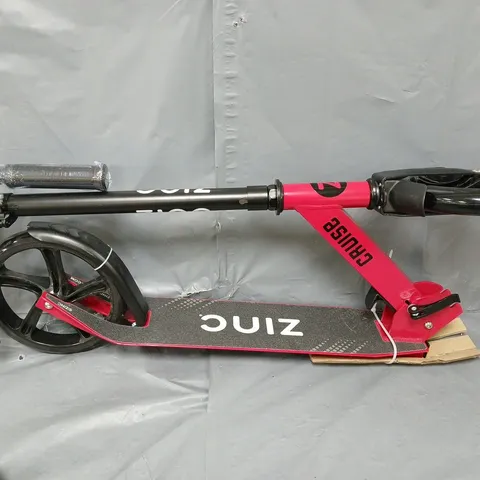 ZINC BIG WHEELED FOLDING CRUISE SCOOTER - RED - COLLECTION ONLY