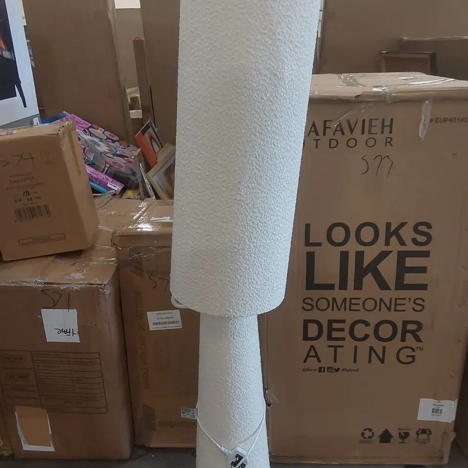 ASH CREAM BOUCLE FABRIC FLOOR LAMP