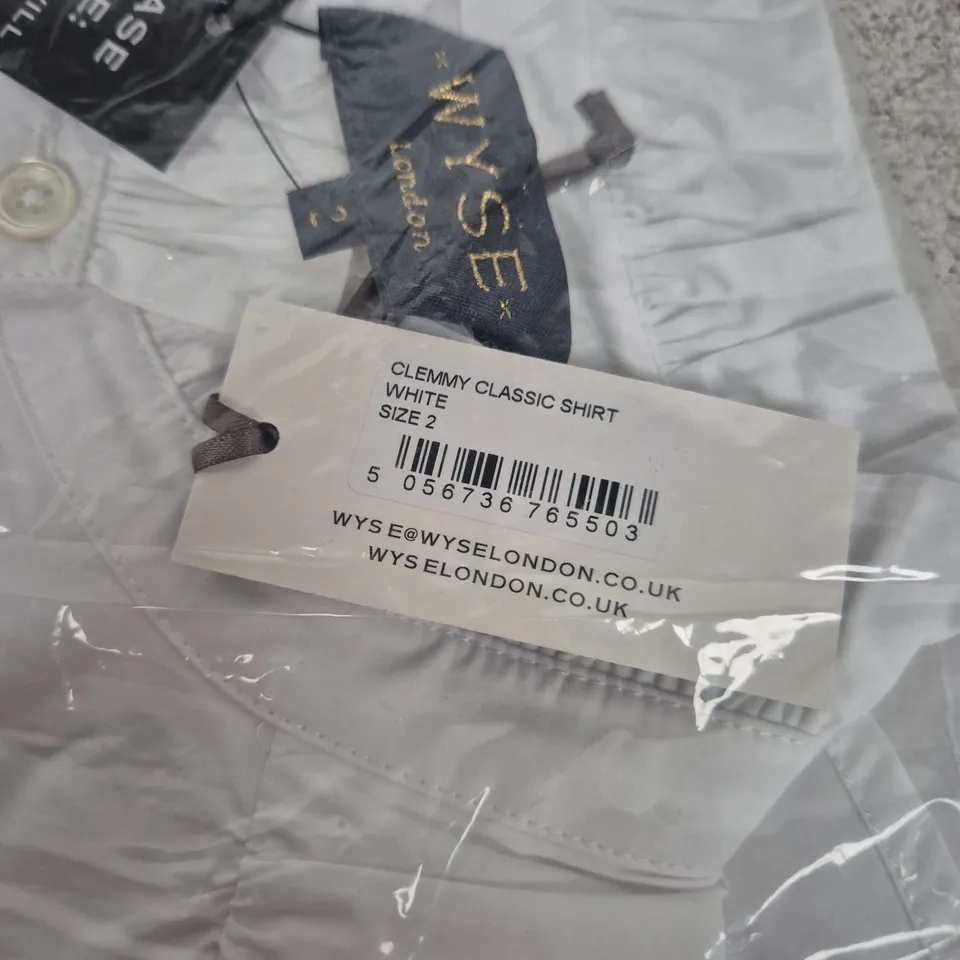 BAGGED WYSE LONDON WHITE CLASSIC SHIRT – SIZE 2