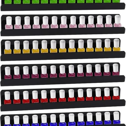 BOXED DAWOO MULTI-PURPOSE BLACK ACRYLIC SHELVES 5.5X40CM 6PK