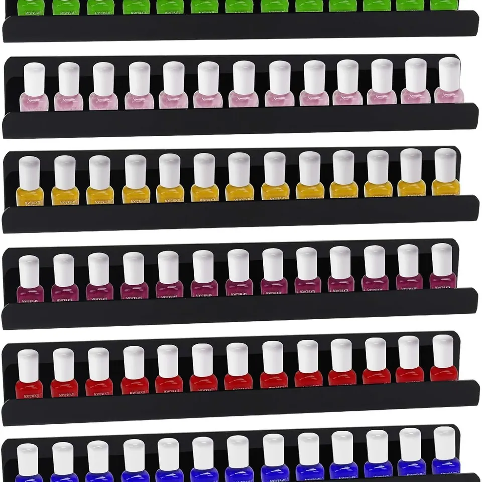 BOXED DAWOO MULTI-PURPOSE BLACK ACRYLIC SHELVES 5.5X40CM 6PK