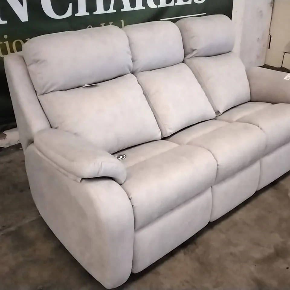 QUALITY BRITISH DESIGNED & MANUFACTURED G PLAN KINGSBURY 3 SEATER SOFA STINGRAY PLATINUM SUEDE