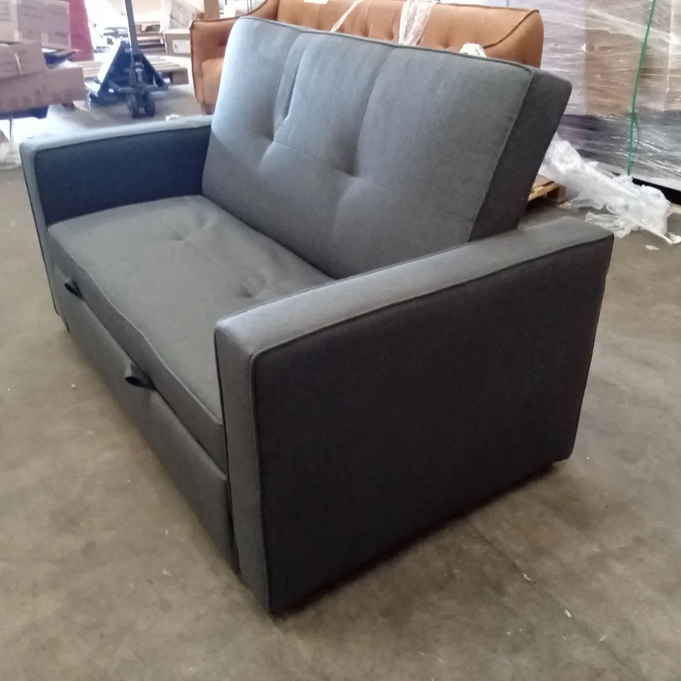BEVERS 2 SEATER LINEN BLEND SOFA BED - GREY