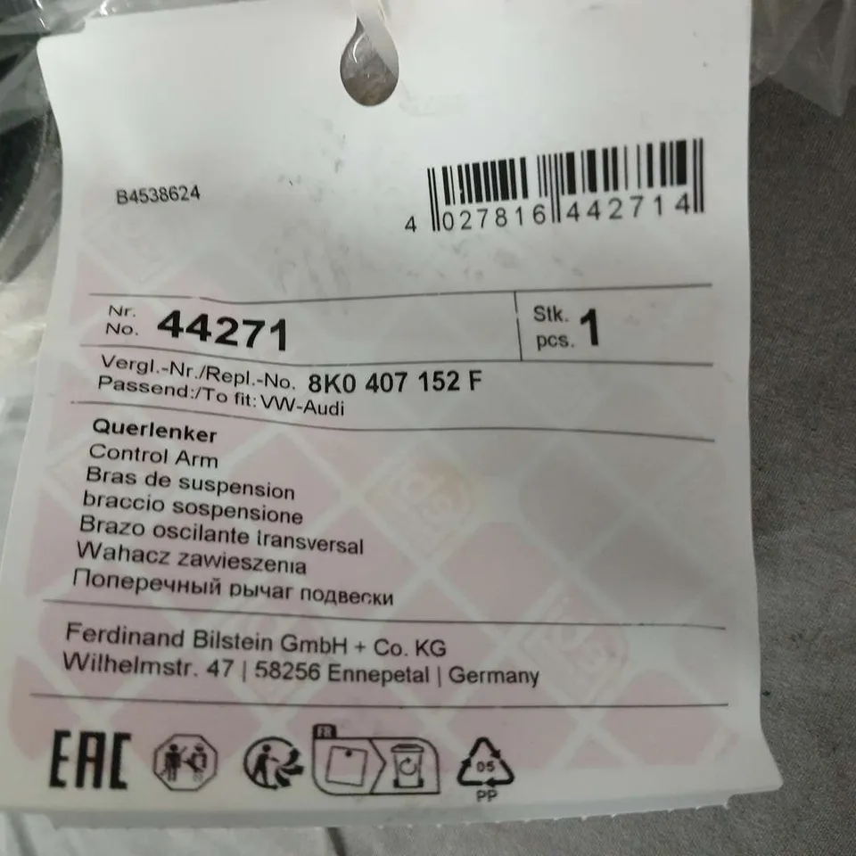 FEBI BILSTEIN FRONT CONTROL ARM FOR VW/AUDI – PART NO. 8K0 407 152 F