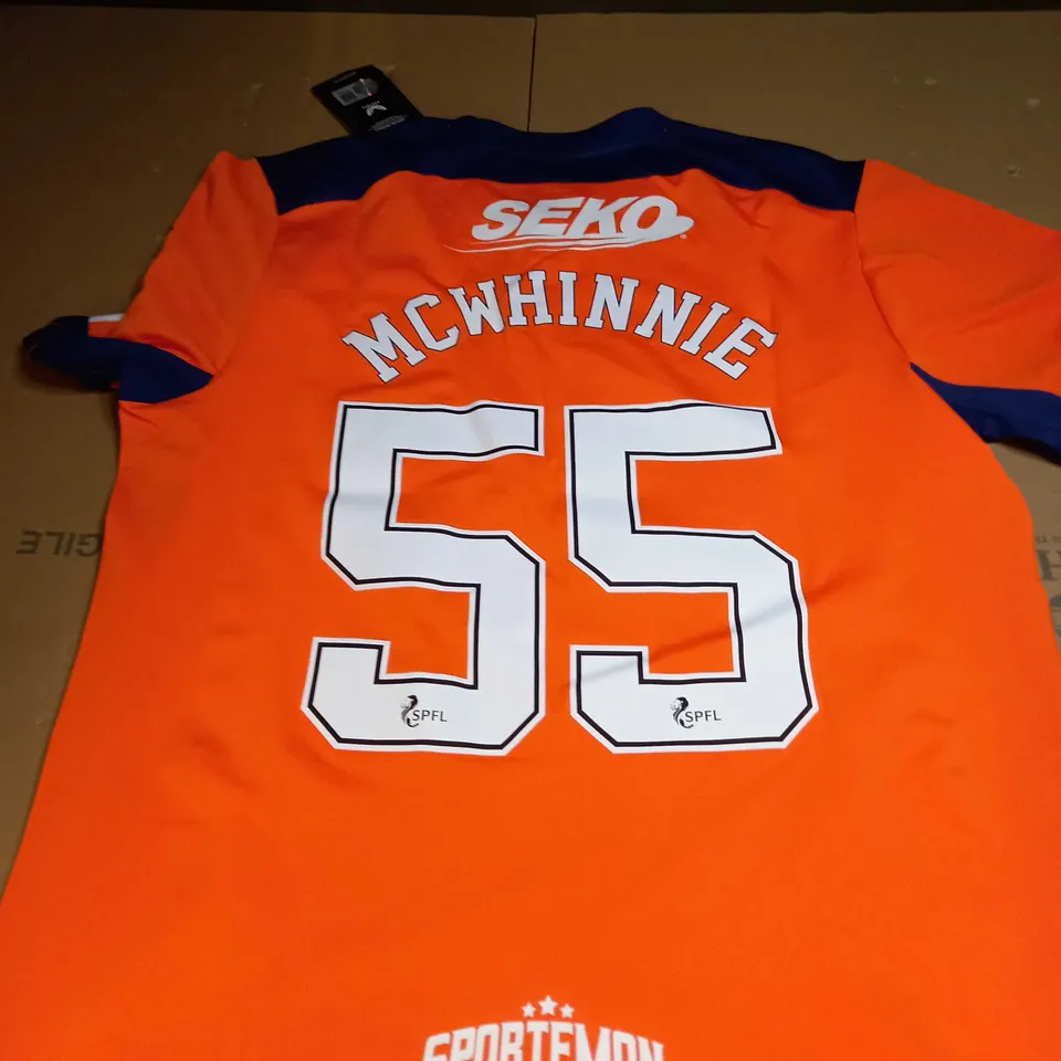RANGERS FC AWAY SHIRT WITH 55 MCWHINNIE SIZE L