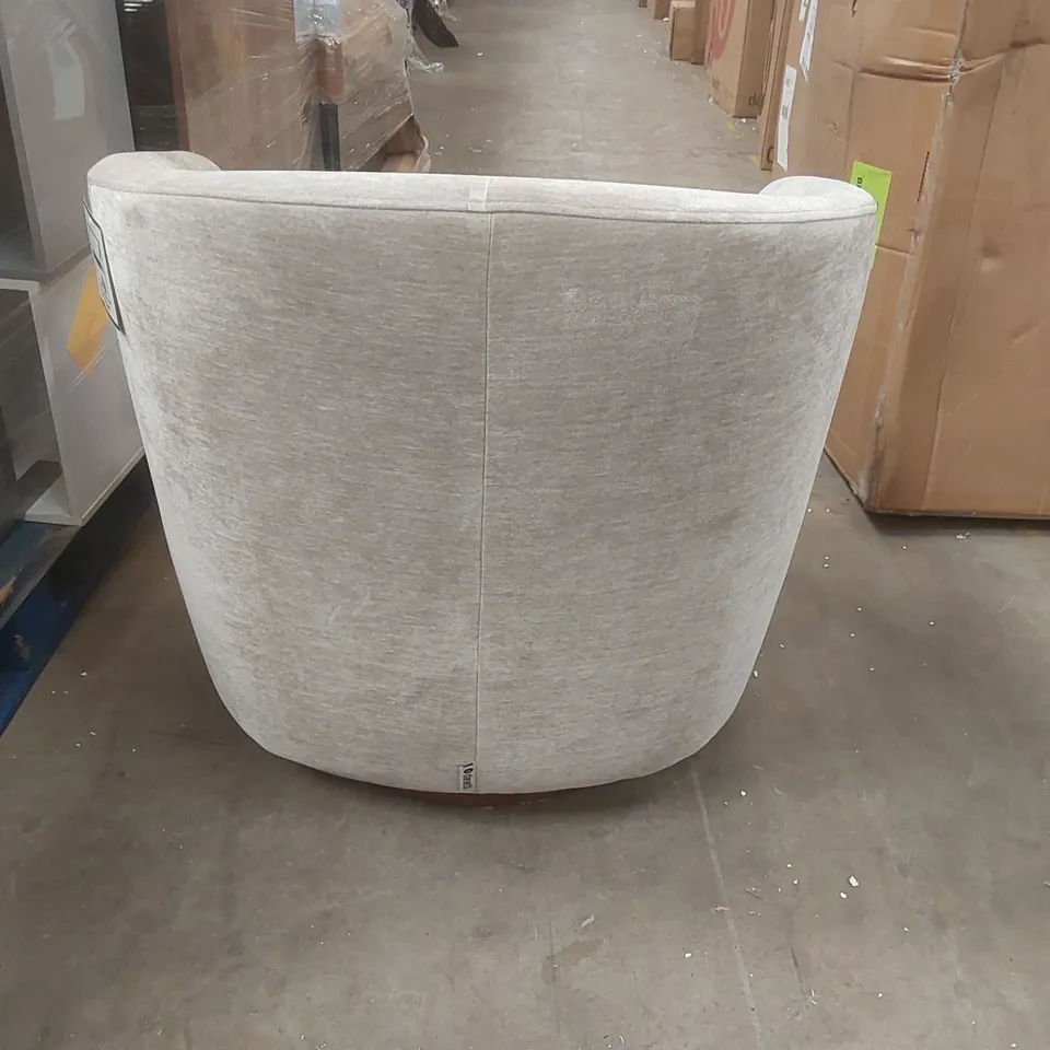 DANETTI NATALIA LIGHT GREY CHENILLE SWIVEL ACCENT CHAIR