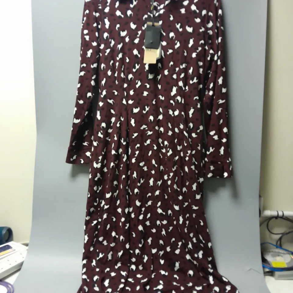 PHASE EIGHT ELLIZA JERSEY DRESS IN AUBERGINE MULTI - UK 14