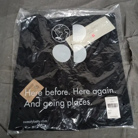 BAGGED SWEATY BETTY BREATHE EASY BOXY T-SHIRT – BLACK, UK SIZE M (SB9084)