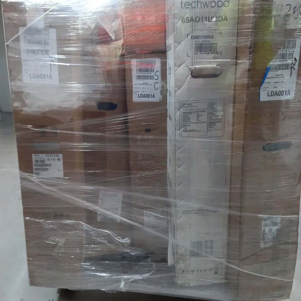 PALLET OF 6 ASSORTED TELEVISION & MONITORS TO INCLUDE - SONY BRAVIA | KD-65X75WL | LED | 4K - SAMSUNG 75 INCH CU7100 UHD HDR SMART TV - SAMSUNG 55 INCH Q60C QLED 4K HDR SMART TV ECT - COLLECTION ONLY