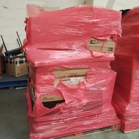 PALLET OF ASSORTED ITEMS TO INCLUDE: CANON WIRELESS PRINTER, HOLLYWOOD MAKEUP MIRROR, GAMING CHAIR, STORAGE DRAWERS, PAPER SHREDDER ECT