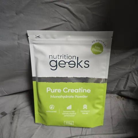 NUTRITION GEEKS PURE CREATINE MONOHYDRATE POWDER – UNFLAVOURED, 315 G