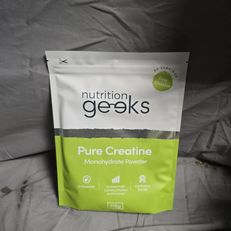 NUTRITION GEEKS PURE CREATINE MONOHYDRATE POWDER – UNFLAVOURED, 315 G