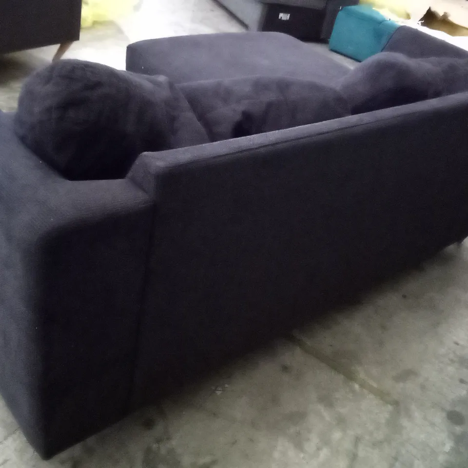 QUALITY DESIGNER 3 SEATER CORNER BLACK W CHAISE