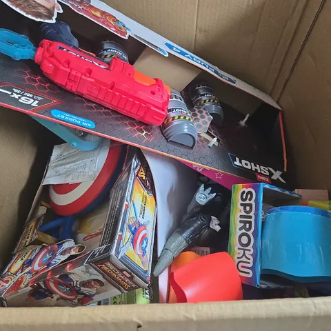 LARGE BOX OF ASSORTED TOYS AND GAMES
