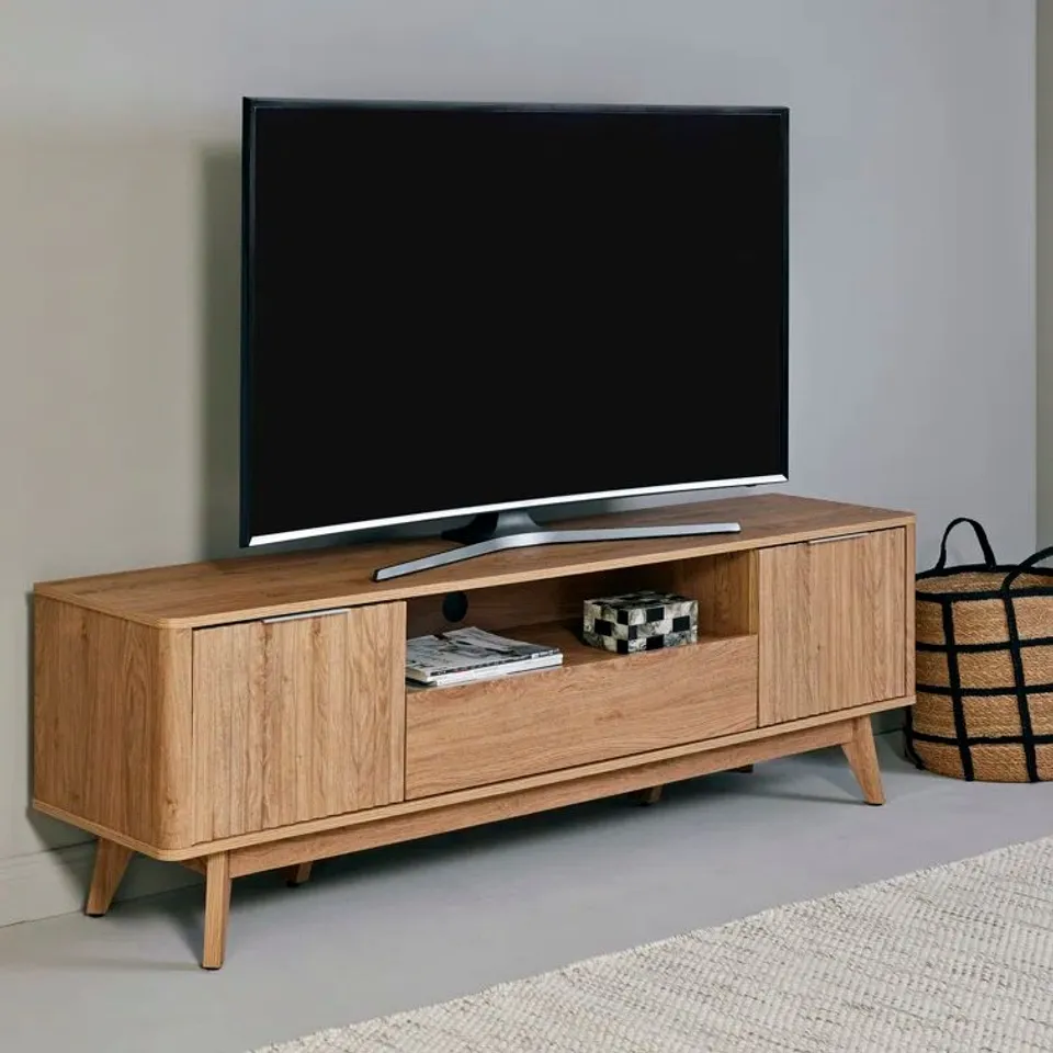 BOXED YAELLE TV STAND FOR TVS UP TO 75" - MONTANA OAK IMITATION (1 BOX)