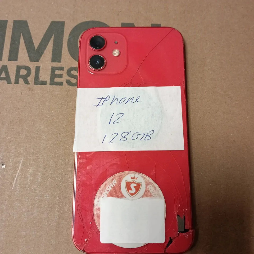 Apple iPhone 12 (PRODUCT RED) 128GB – Cracked back and screen