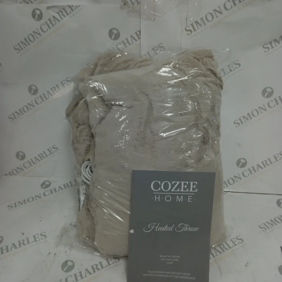 COZEE HOME VELVETSOFT HEATED THROW IN STONE 