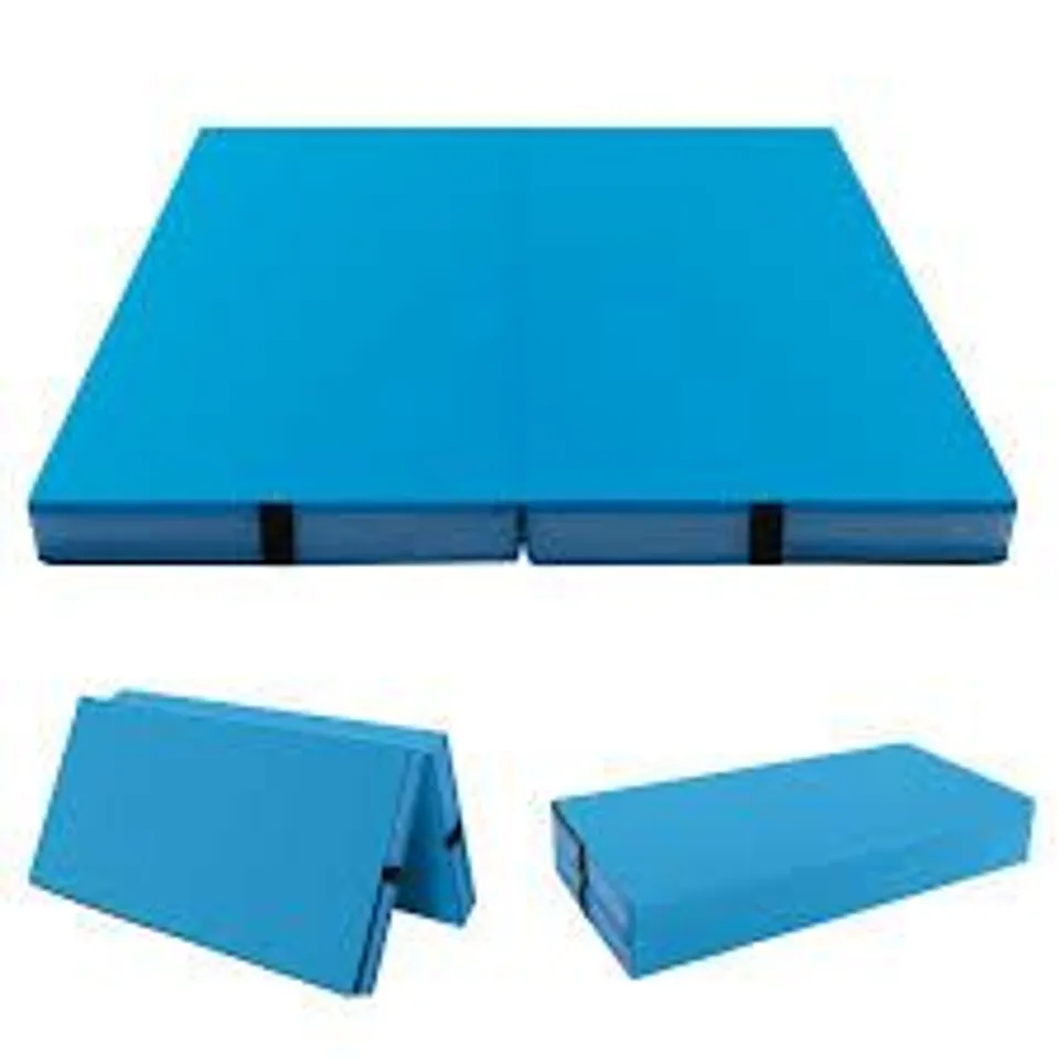 BOXED GIANTEX 4" THICK FOLDING GYMNASTICS MAT - BLUE