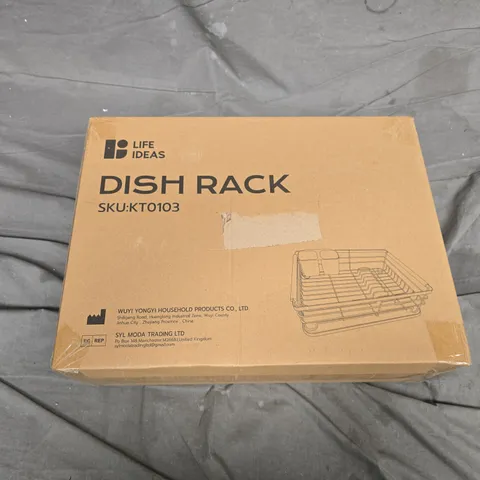 BOXED LIFE IDEAS DISH RACK – WHITE METAL KITCHEN RACK, SKU KT0103