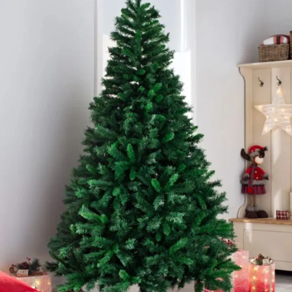 BOXED 6FT GREEN LIGHTED ARTIFICIAL PINE CHRISTMAS TREE WITH STAND (1 BOX)