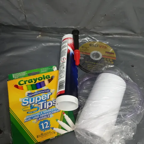 APPROXIMATELY 20 ASSORTED HOUSEHOLD ITEMS TOO INCLUDE CUTTING WHEEL , GRIPBOND , BOTTLES , ETC