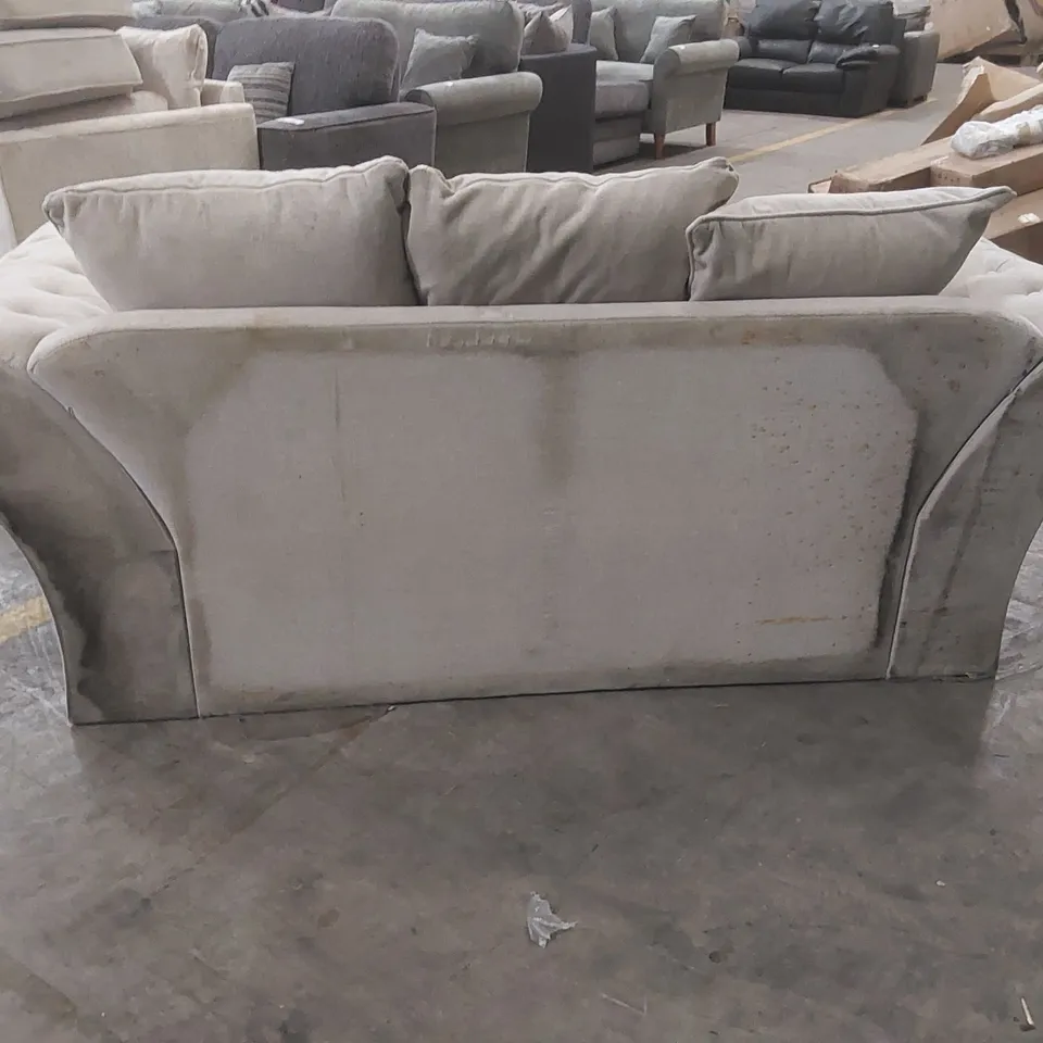 QUALITY DESIGNER WINDSOR 3 SEATER FABRIC UPHOLSTERED SCATTER BACK SOFA