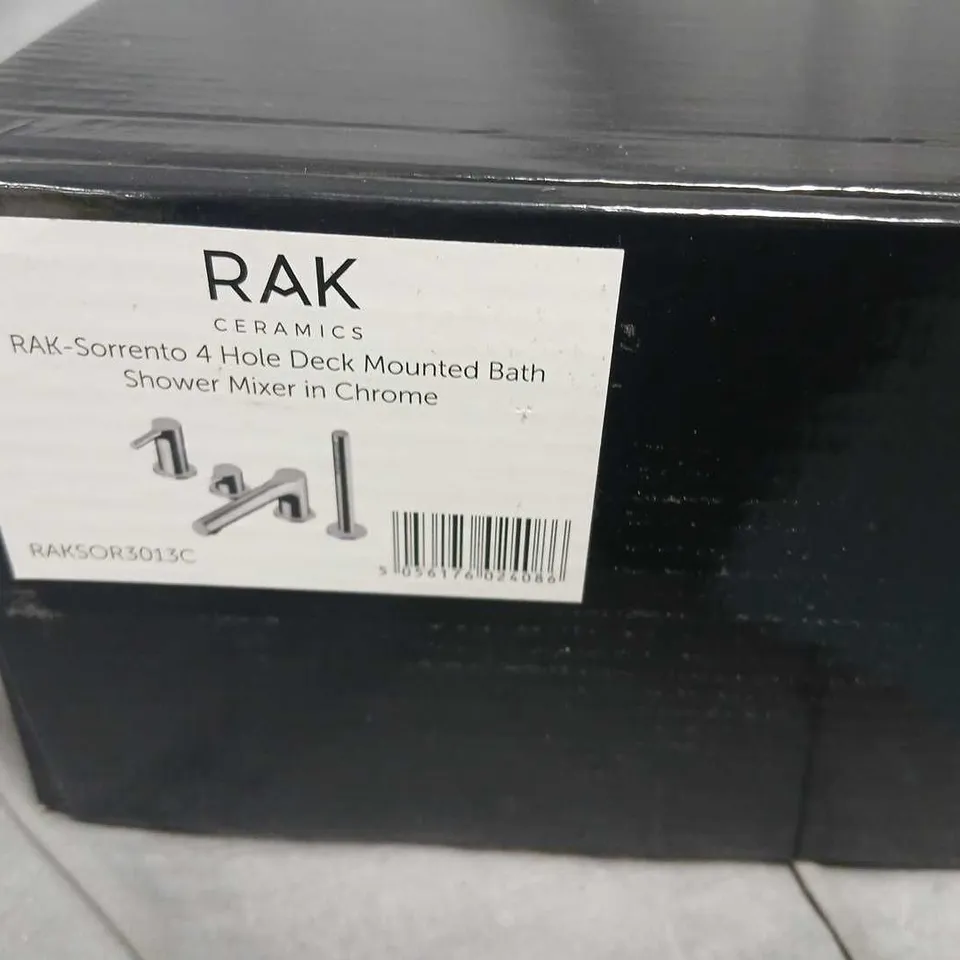 RAK Ceramics Sorrento 4-Hole Deck Mounted Bath Shower Mixer in Chrome