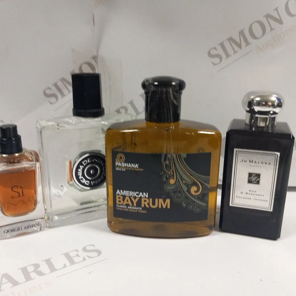 10 ASSORTED FRAGRANCES AND COSMETICS TO INCLUDE; AMERICAN BAY RUM, JO MALONE, DENIM AND GIORGIO ARMANI