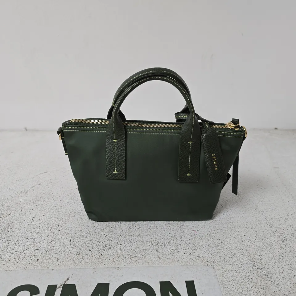 RADLEY GREEN HANDBAG – TOP-HANDLE WITH ZIP CLOSURE