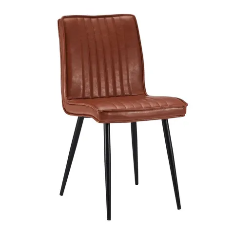 BOXED CARMAN DINING CHAIR - BROWN (GLOSSY, SET OF 2)